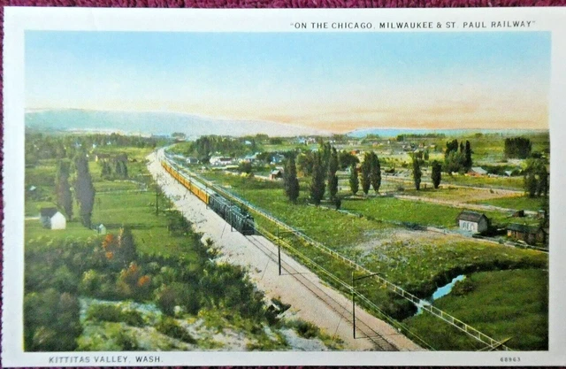 Railroad Postcard On the Chicago Milwaukee & St.Paul Ry Kittitas Valley, WA