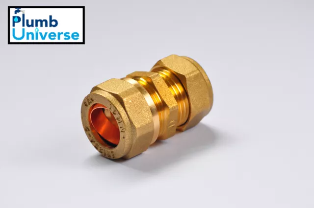 15mm x 16mm Brass Compression Reducer Straight Coupler Coupling Reducing Fitting