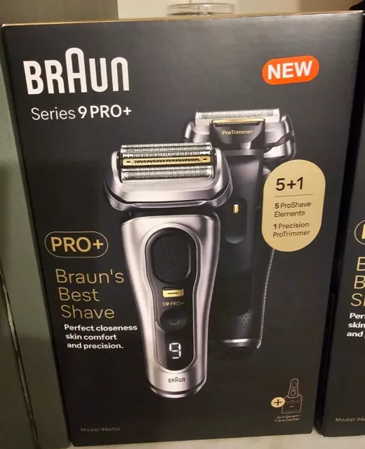 Braun Series 9 Pro 9467CC: Rasoio elettrico ricaricabile da uomo - Nero/Argento