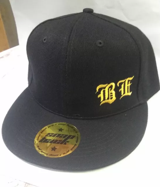 CUSTOM Personalised INITIAL Black FLAT Peak SNAPBACK Hat Embroidered Cap Hat