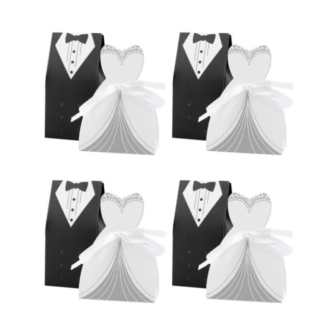 40 Pcs Wedding Candy Case Tuxedo Dress Bag Bridal Portable