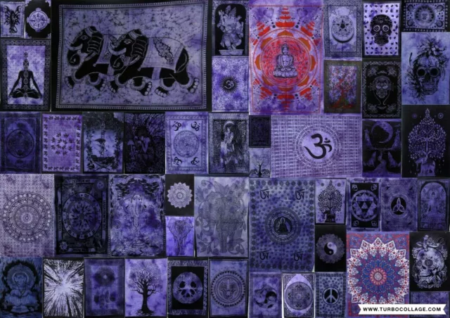 Purple Wall Hanging Indian Mandala Tapestry Throw Bohemian Dorm Décor Art Poster