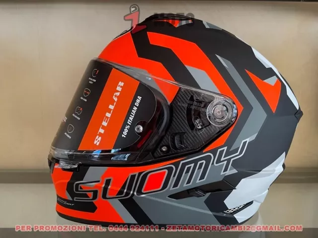 casco integrale fullface helmet Suomy STELLAR Swift Matt Orange termoplastica  M