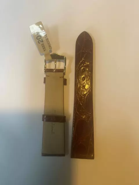 LOUIS VUITTON Green Padded Crocodile Leather Watch Strap