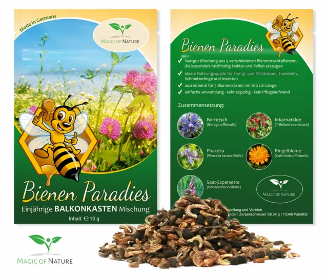 Abeilles Graines Semences - Fleurs Mélange 10g (Annuel) pour 5 Jardinière