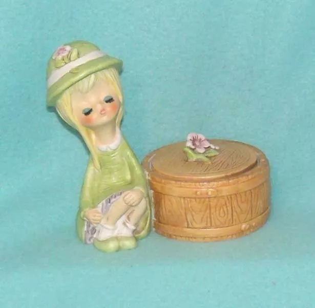 Vintage 1960-70's Trinket Box with Pixie Girl