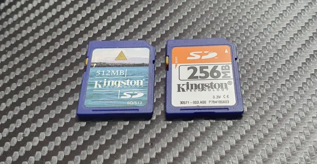 X2 Kingston SD Card Joblot 512MB 256MB - Memory For Digital Camera