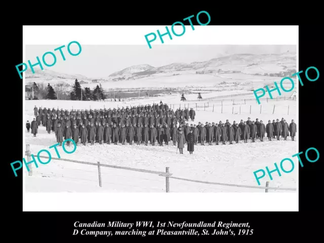 OLD LARGE HISTORIC PHOTO OF CANADIAN MILITARY 1st NEWFOUNDLAND REGIMENT St JOHNS