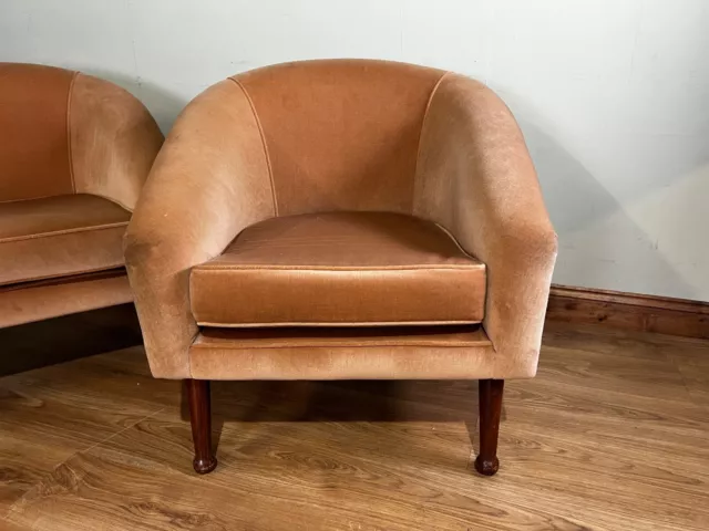 Mid Century Vintage 60'S Teak Guy Rogers Sofa & 2 Armchairs Pink Fabric 3