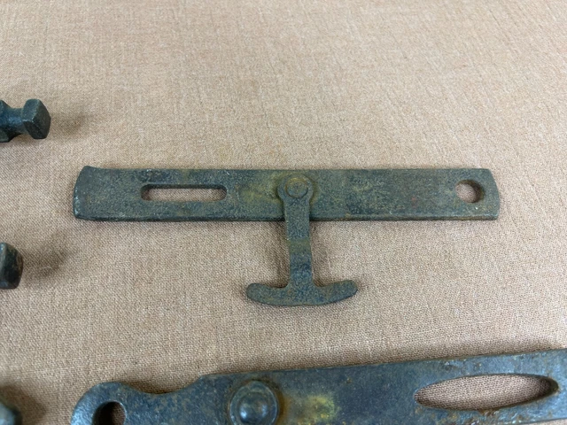 5 Piece Architectural Salvage Vintage Barn Hardware Slide Bar Latch & Hook Lock 3