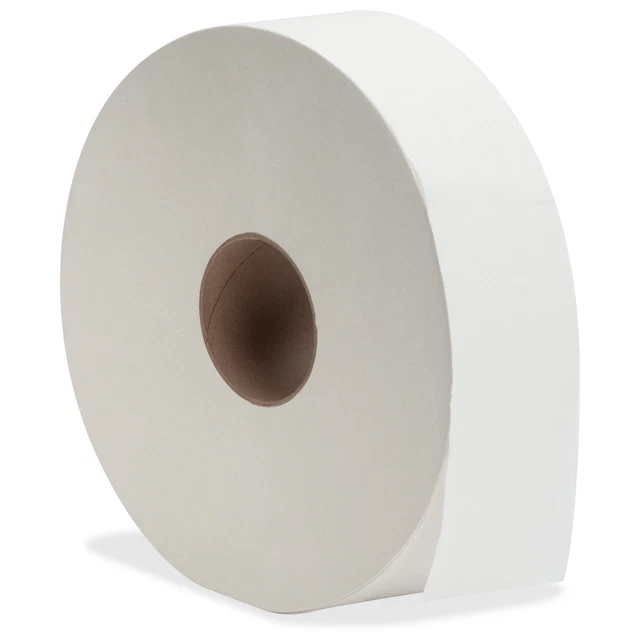 Genuine Joe 2-ply Jumbo Roll Bath Tissue - 2 Ply - White - Fiber - For Bathroom