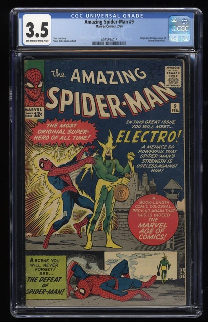 Amazing Spider-Man #9 CGC VG- 3.5 Off White to White 1st Appearance Electro!