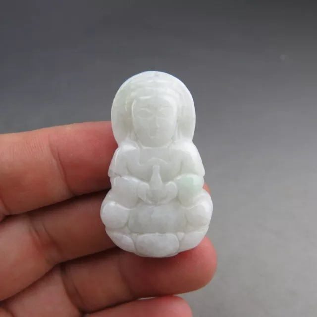 China, jade, manual sculpture, natural jadeite,jade,Avalokitesvara,pendant M822