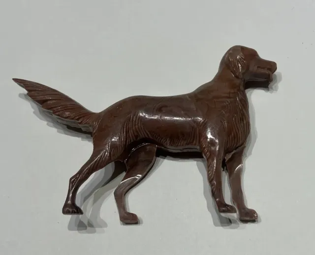 Vintage 1950’s Hav A Toy Marbled Brown Irish Setter Dog Rattle Figurine Plastic