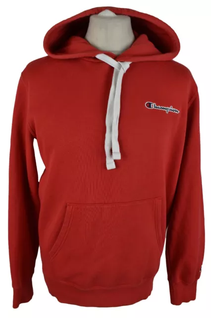 CHAMPION Red Hoodie size L Mens Pullover Retro Sportswear Outdoors Outerwear