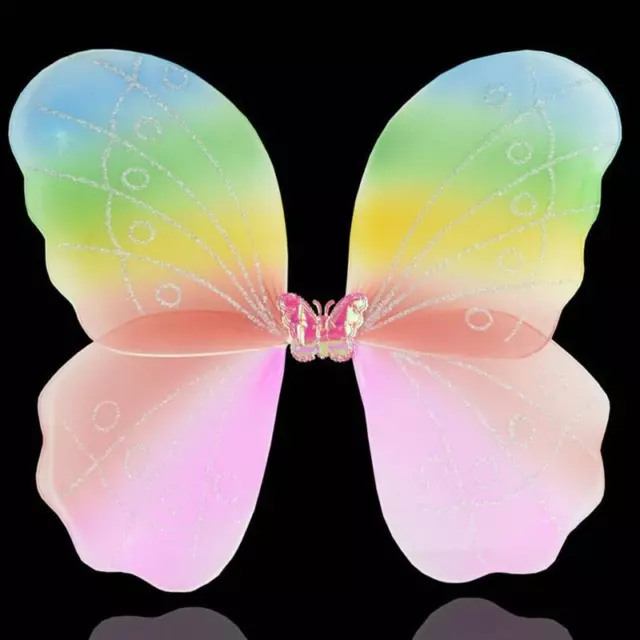 Girls Princess Fairy Costume Angel Wings Butterfly Wings Rainbow Tutu Skirts 2