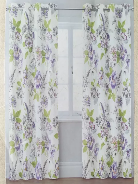 💐 BNWOT GORGEOUS NEXT EYELET LINED FLORAL CURTAINS - 53 x 72 in / 135 x 183 cm