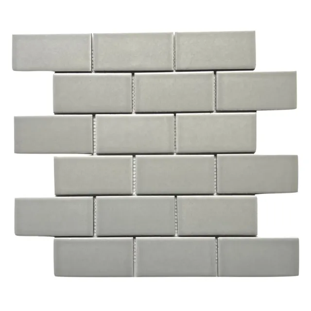 2x4 Gray Matte Finish Subway Ceramic Tile Kitchen Backsplash Bathroom (1 sheet)