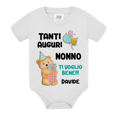 Body neonato neonata Auguri nonno! Personalizzato con nome! Compleanno!