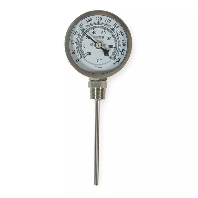 GRAINGER APPROVED 1NGD1 Bimetal Thermom,5 In Dial,0 to 250F