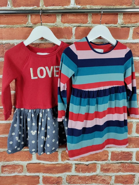 Girls Bundle Age 3-4 Years Gap Disney M&S Long Sleeve Dress Stripe Casual 104Cm