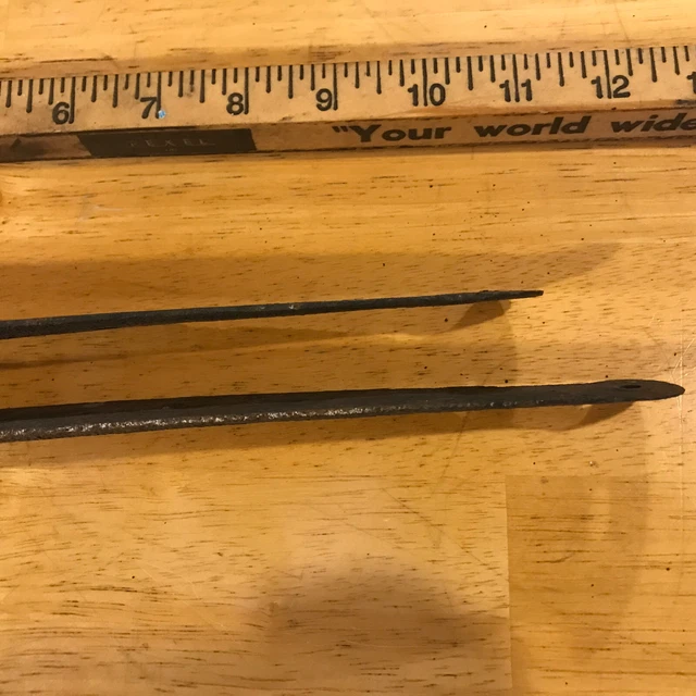 Antique Barn Strap Hinges Hand Hammered Wrought Iron  Approximately 11” - 13” 7