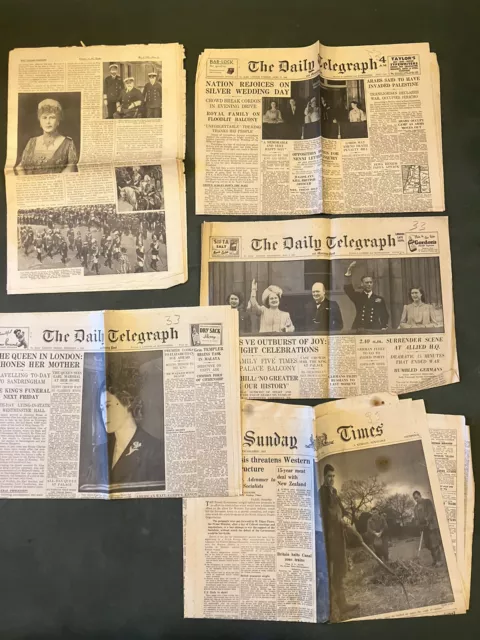 General Newspaper Royal Memorabilia 1935/1945/1948/1952