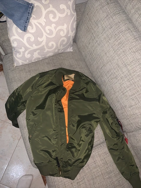 GIUBBOTTO BOMBER PILOTA Alpha Industries Ma1 Verde Originale Made