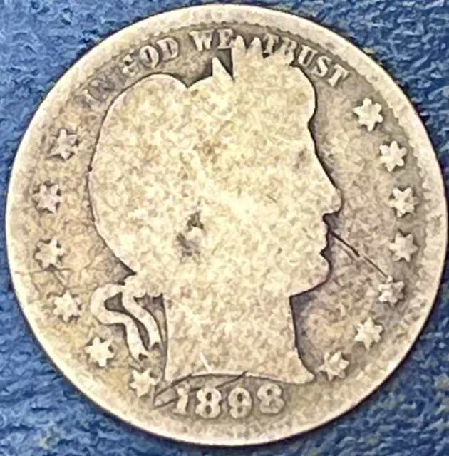 1898 Barber Quarter Well Circulated 0221-17