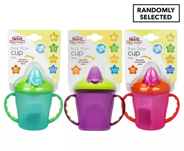 Heinz Baby Basics 180mL Free Flow Cup w/ Handles - Randomly Selected