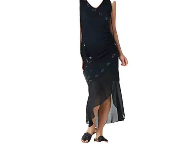 Haute Hippie Tribe - Knit Maxi Dress with Hood - Black -Size Small