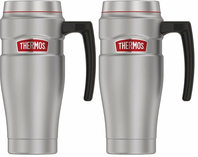 THERMOS 16 oz Stainless Steel Insulated Mug with Handle Hot / Cold 2 PACK