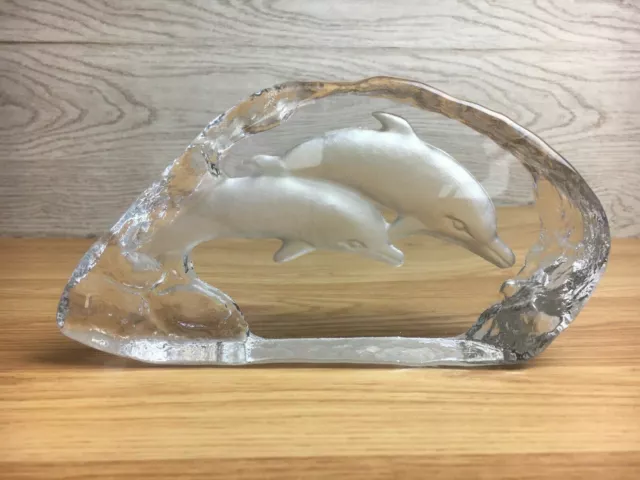 Crystal Cut Glass Dolphin Paperweight