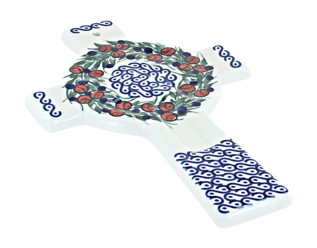 Blue Rose Polish Pottery Berry Cross