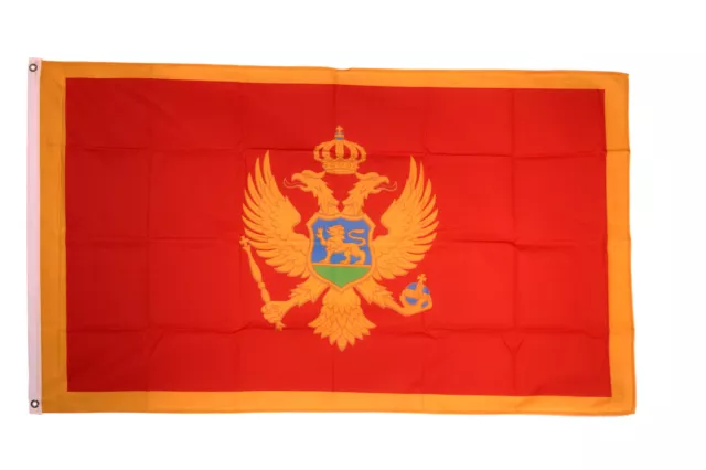 Montenegro Flag 5 x 3 FT 100% Polyester With Eyelets National Country IE