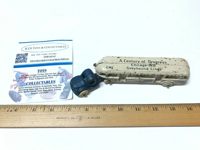 Vintage , Arcade , A Century of Progress 1934 , Cast Iron Greyhound Bus