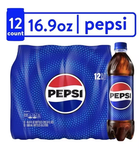 PEPSI COLA SODA Pop, 16.9 fl oz, (12 Pack Bottles) $21.99 - PicClick