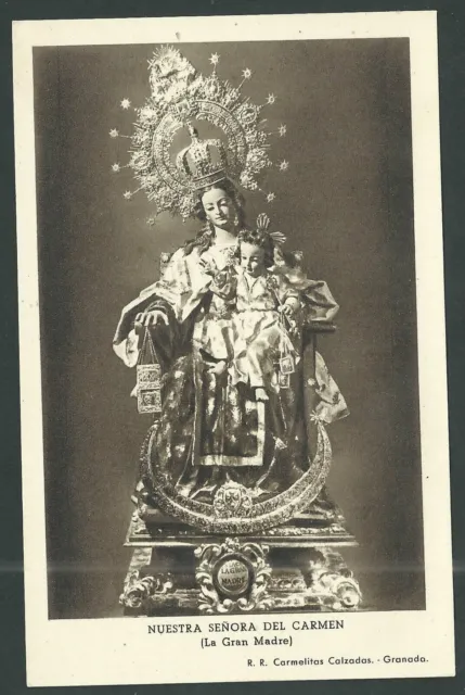 santino antico postale Madonna del Carmine image pieuse holy card estampa