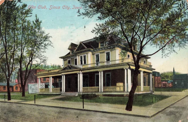 Vintage Sioux City Ia Postcard Bpoe Elks Club 1909 070922