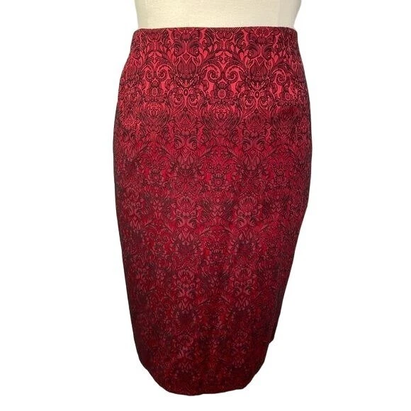 NWT Worthington ladies Gothic Victorian red black long pencil skirt size 22W