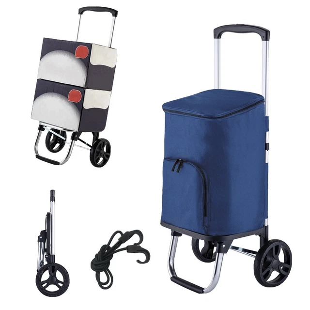 2WHEEL LIGHTWEIGHT PRINTED Folding Shopping Trolley Luggage Cart