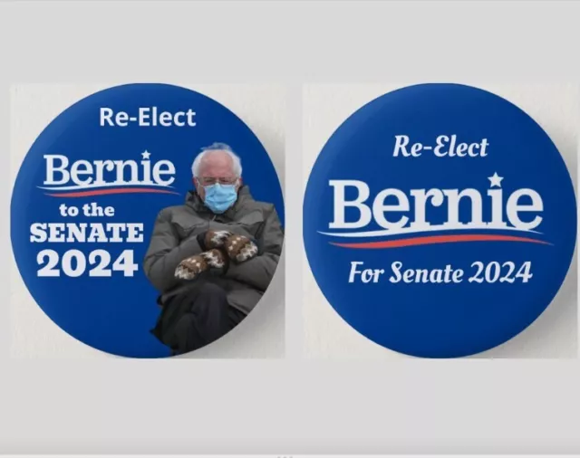 Bernie Sanders For Senate 2024 Pinback Buttons Lot Set Vermont Political 2.25"  