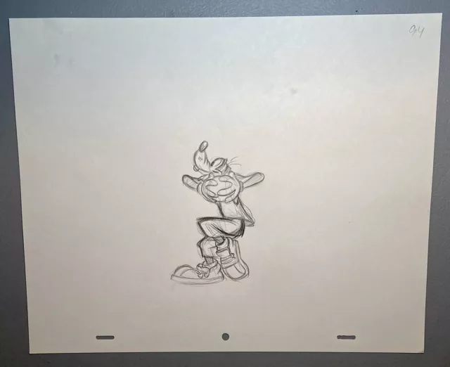 Original 1990s Disney Animation Drawing Sketch Art Basketball GOOFY Goof Troop