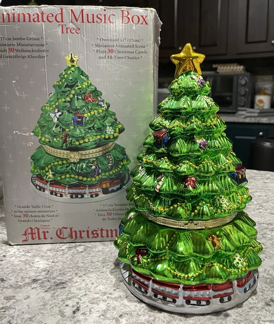 VINTAGE MR. CHRISTMAS Animated TREE Porcelain Music Box 11