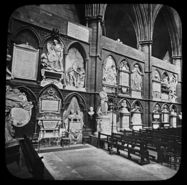 Magic Lantern Dias WESTMINSTER ABBEY POETS ECKE C1890 FOTO .. LONDON