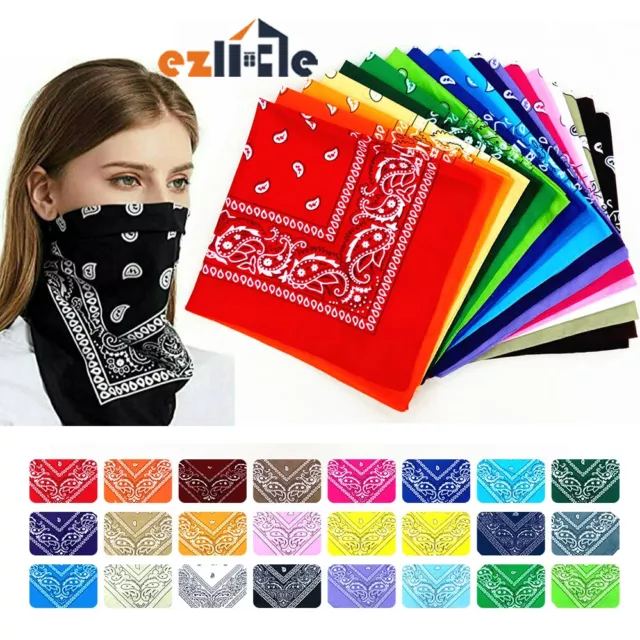 6PCS Bandanna Scarf Headwrap BANDANA Paisley Durag Head Wrap Summer 100% COTTON