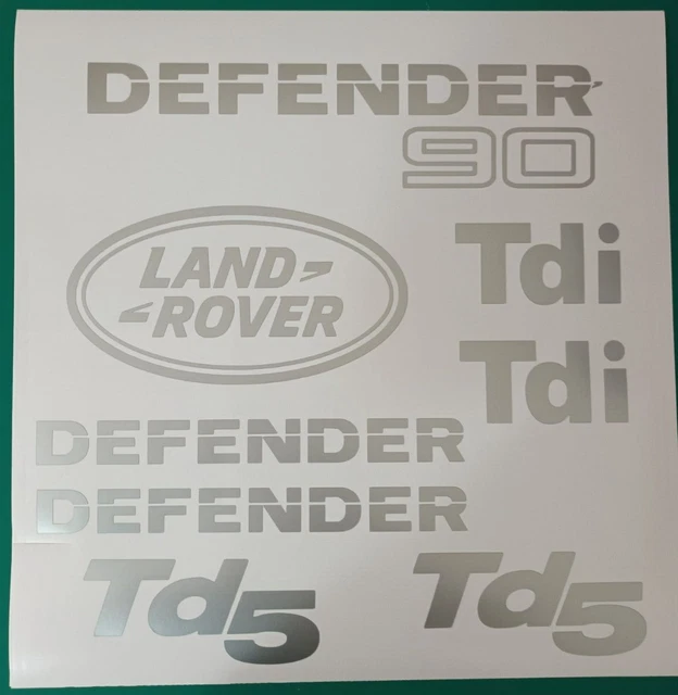 LAND ROVER DEFENDER 90 Decal Sticker set Off road 4x4 Gloss Silver £7.