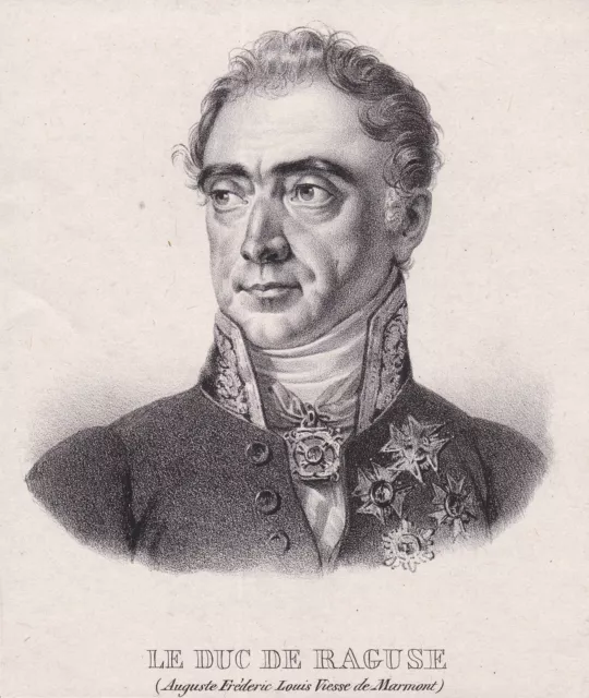 Auguste de Marmont French general marechal Duke of Ragusa Portrait Litho