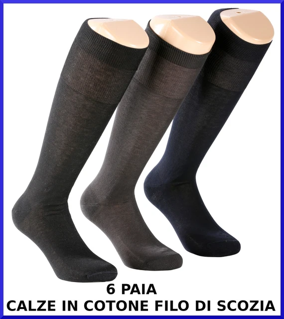 calze uomo lunghe filo di scozia 6 paia 39/42 made In Italy