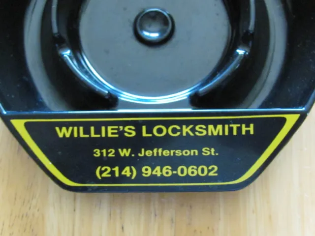 2 Vintage Ashtray Willie's Locksmith 312 W Jefferson St Dallas Tx